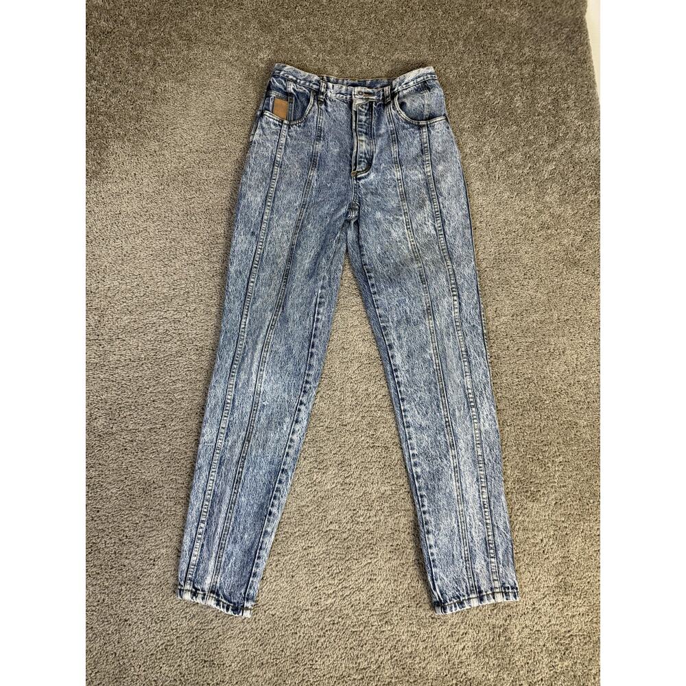 Vintage Bugle Boy Jeans Mens 30x32 Blue Tapered Acid Stone Wash Denim Cotton